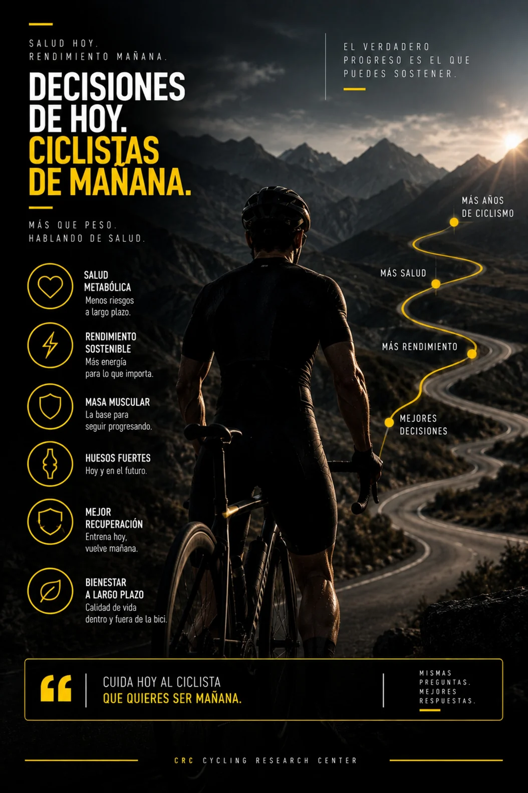 Decisiones de hoy, ciclistas de mañana: salud metabólica, masa muscular y huesos fuertes